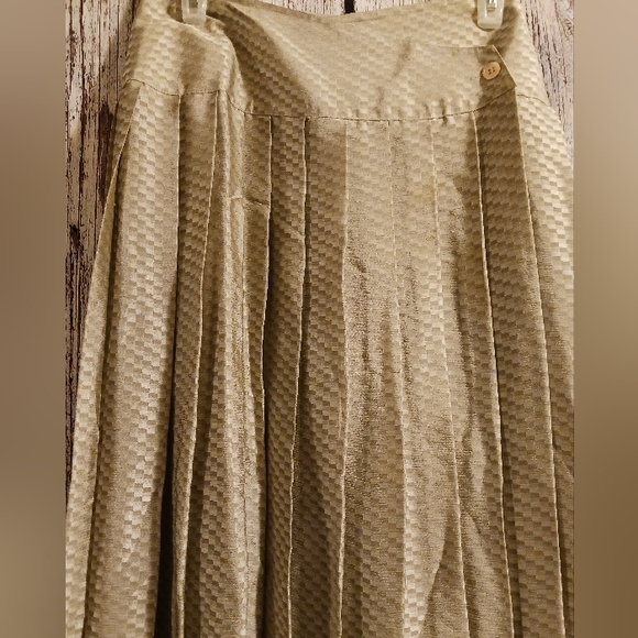 80s Vintage Jac Dale Silver Pleated Maxi Skirt - Picture 8 of 16